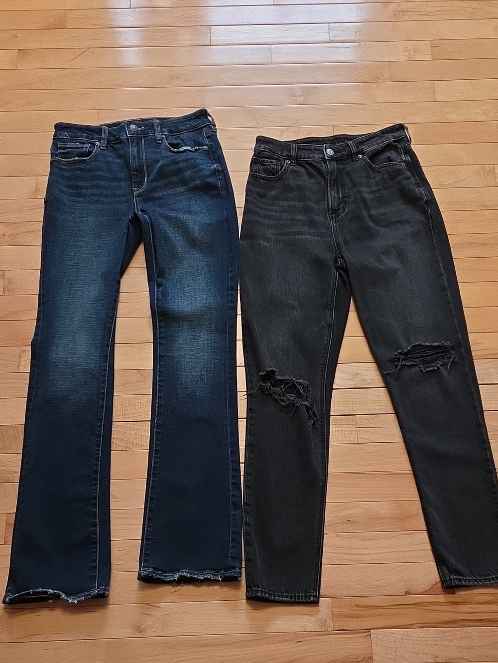 American Eagle Outfitters Dark Blue & Black Flare and Wide Leg Jeans